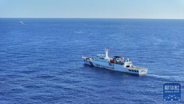 圖為中國海警船。（新華社）