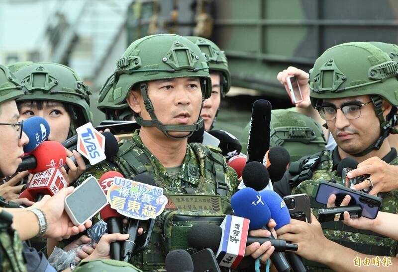 陸軍六軍團第584旅旅士官長陳威志。（記者田裕華攝）