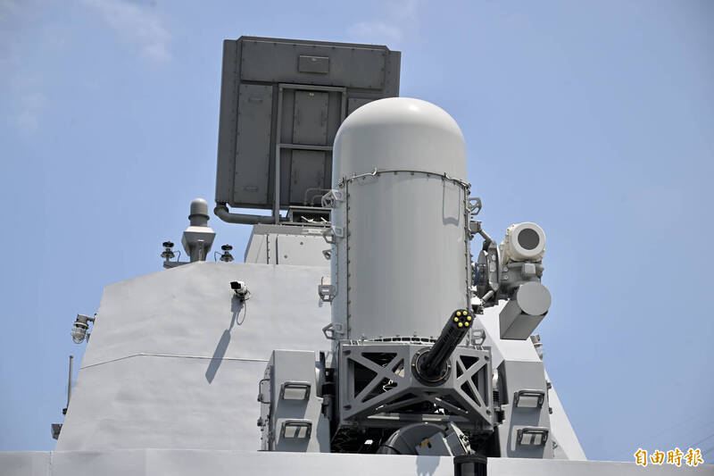 裝設於海軍沱江級巡邏艦的方陣快砲。（資料照）