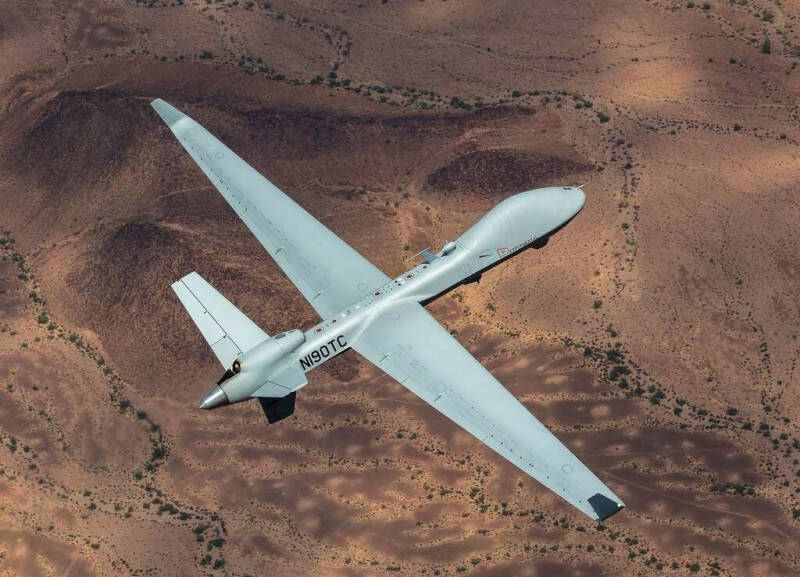 我國對美採購MQ-9B無人機預計自明年起獲得。（取自通用原子官網）