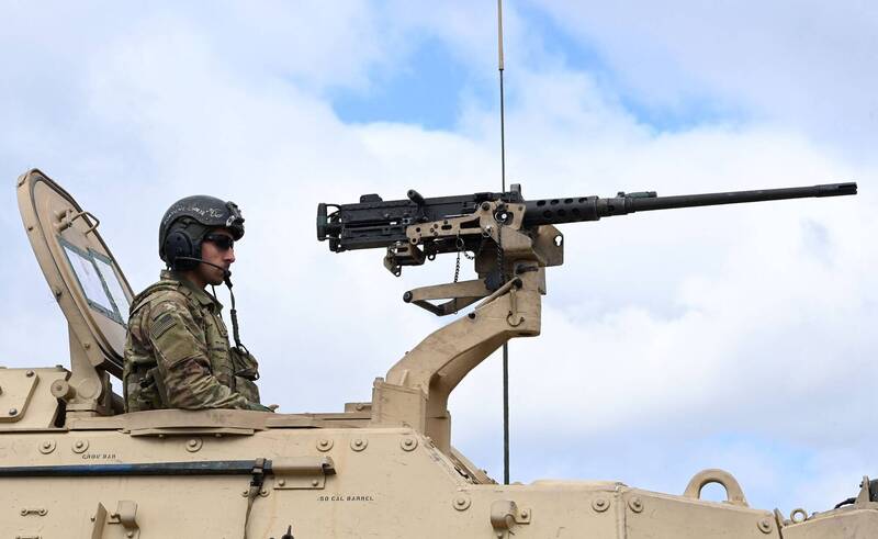 架設於M109A7自走砲上的12.7公厘機槍。（路透檔案照）