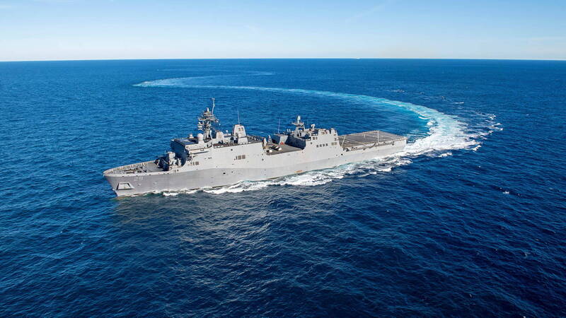 美軍的聖安東尼奧兩棲船塢運輸艦，也採用同款SPY-6雷達。（RTX公司官網）