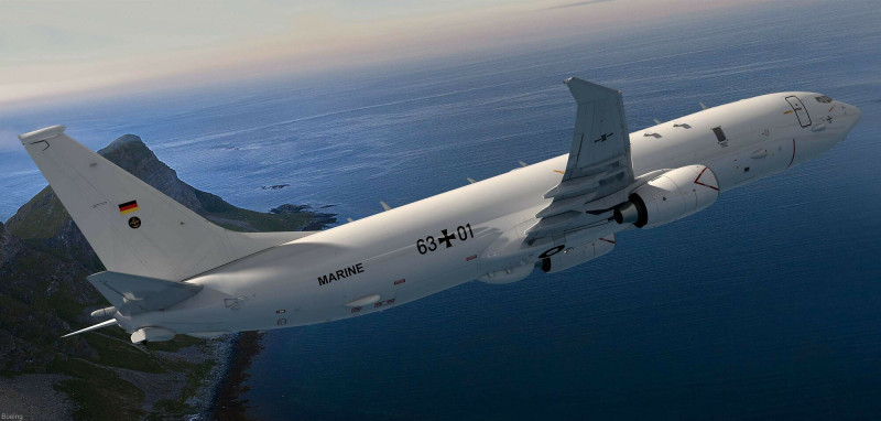 德国海军新采购的P-8A海神反潜巡逻机。 此款由波音737客机改装而来的军机,将与英国等北约盟国联手,在北大西洋监控日益活跃的俄罗斯潜舰。 (图:德国联邦国防军)