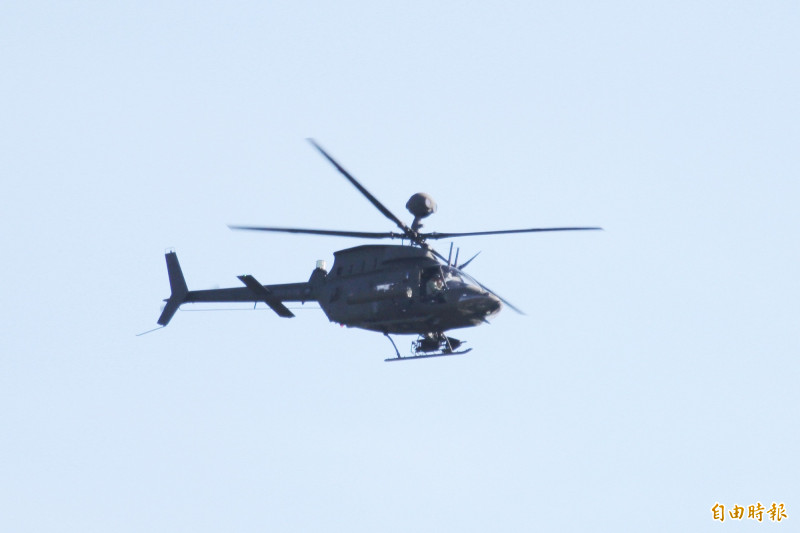 OH-58D直升機參與實彈射擊訓練。（記者蔡宗憲攝）