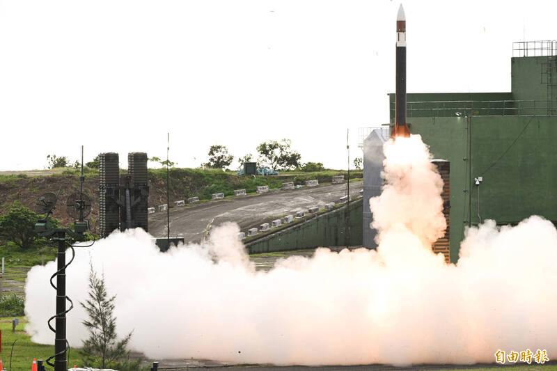 由中科院研製的天弓三型防空飛彈，是我國重要的防空武器。（資料照）