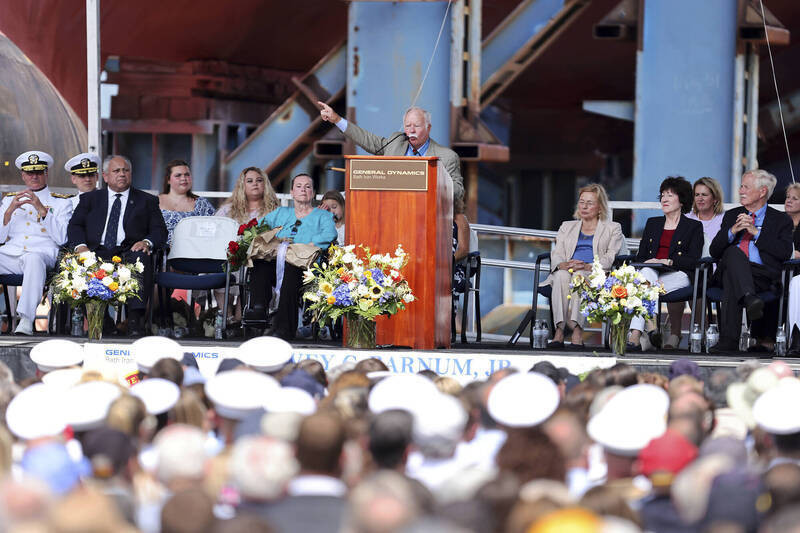 巴納姆2023年7月出席以其為名的伯克級神盾驅逐艦下水暨命名典禮。（美聯社資料照）