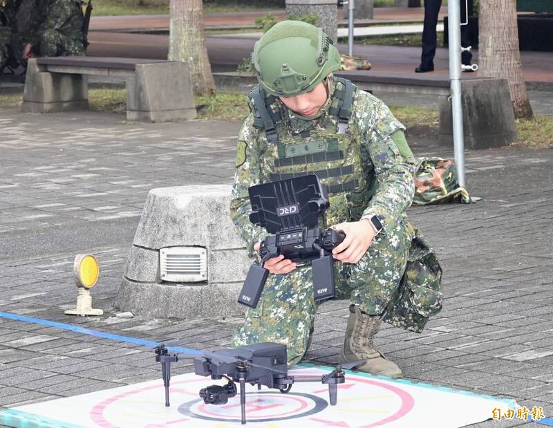教育召集將無人機操作與應用納入後備部隊訓練。（記者王藝菘攝）
