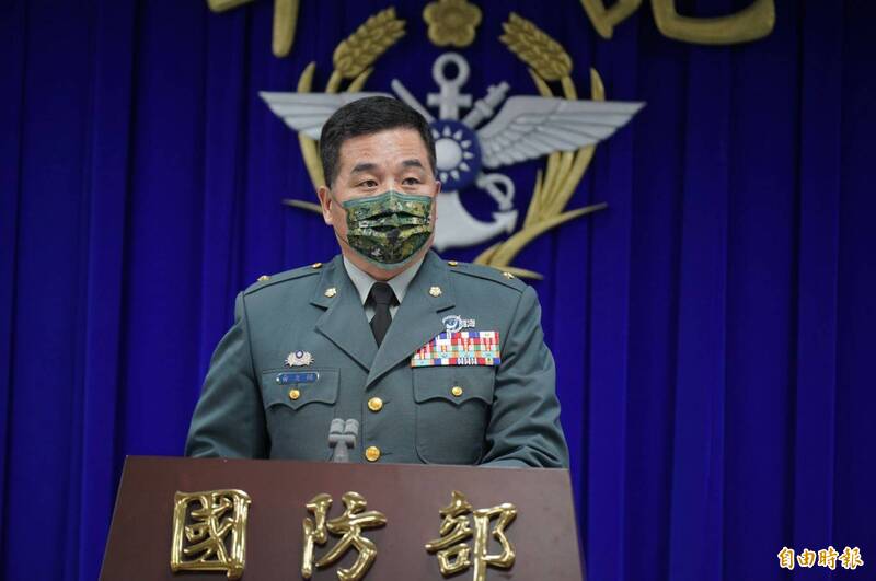 俞文鎮在任全民防衛動員署動員管理處處長期間，多次到國防部記者會說明後備政策。（資料照，記者涂鉅旻攝）