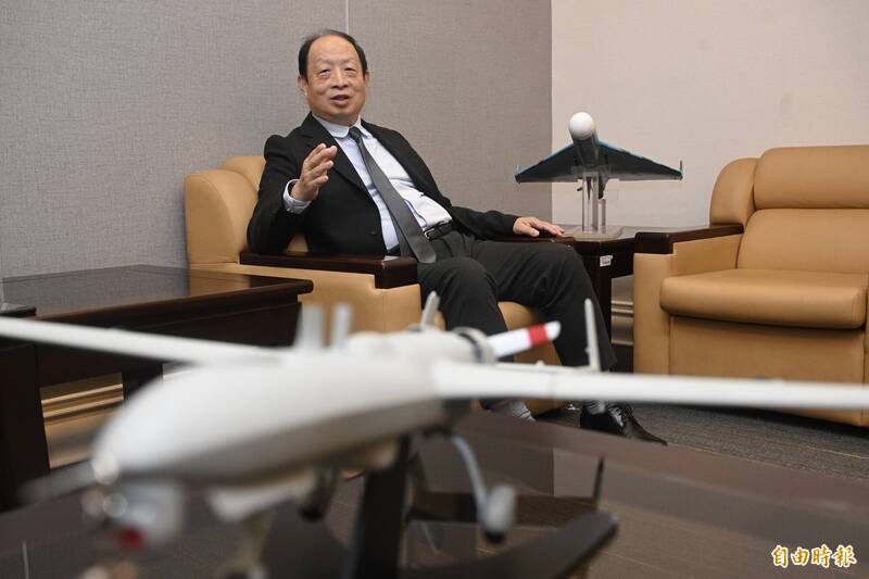 中科院航空所長邱祖湘接受本報專訪。（記者廖耀東攝）