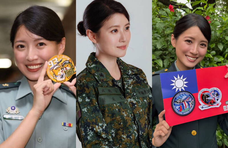葉采青原本在陸軍第六軍團關渡地區指揮部擔任政戰士，並曾多次主持國軍莒光日節目，因為姣好的容貌及大方的主持風格，照片不斷的被分享到各個網路社群。（圖：取自葉采青IG及Threads，本報合成）