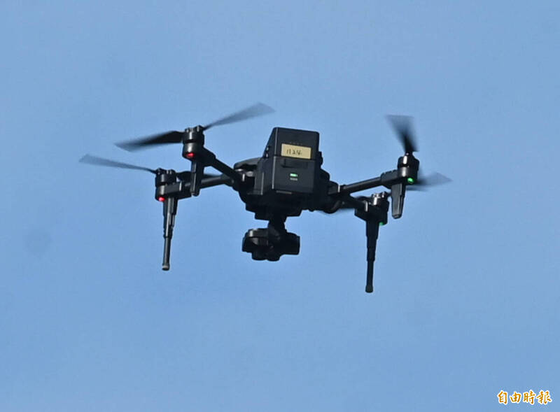 國軍現役監偵型無人機。（記者王藝菘攝）