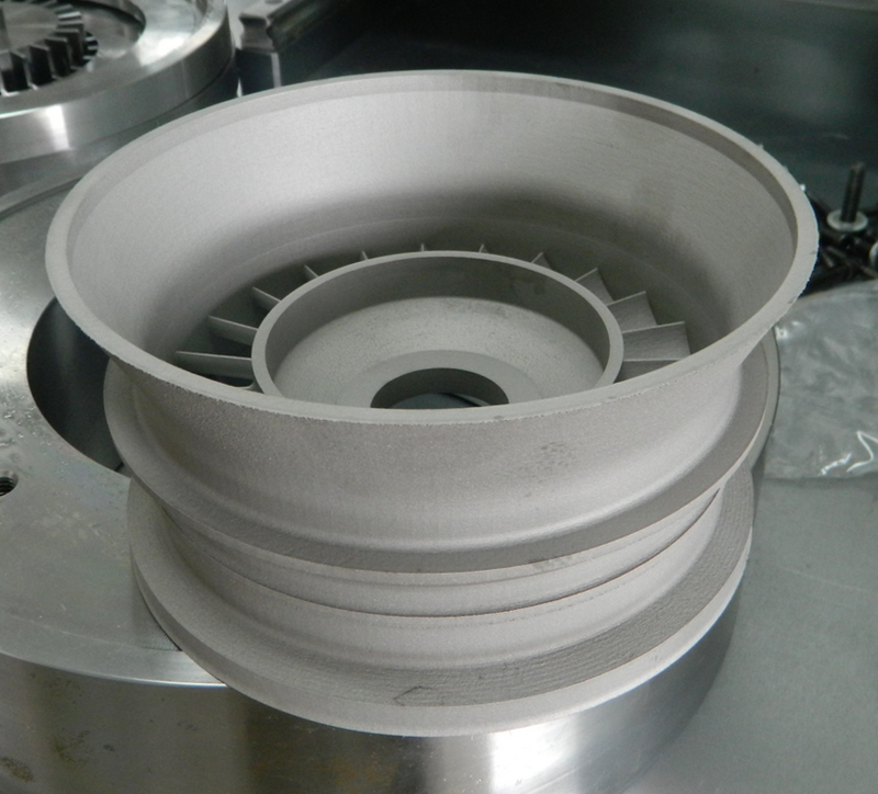 圖為微型渦輪引擎關鍵零件一體化製作。（中科院提供）