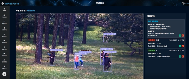 中科院在去年的國防航太展期間，展示了下一代智慧警監系統，整合可見光攝影機、紅外線攝影機及雷射測距等多模感測器。（圖取自中科院）