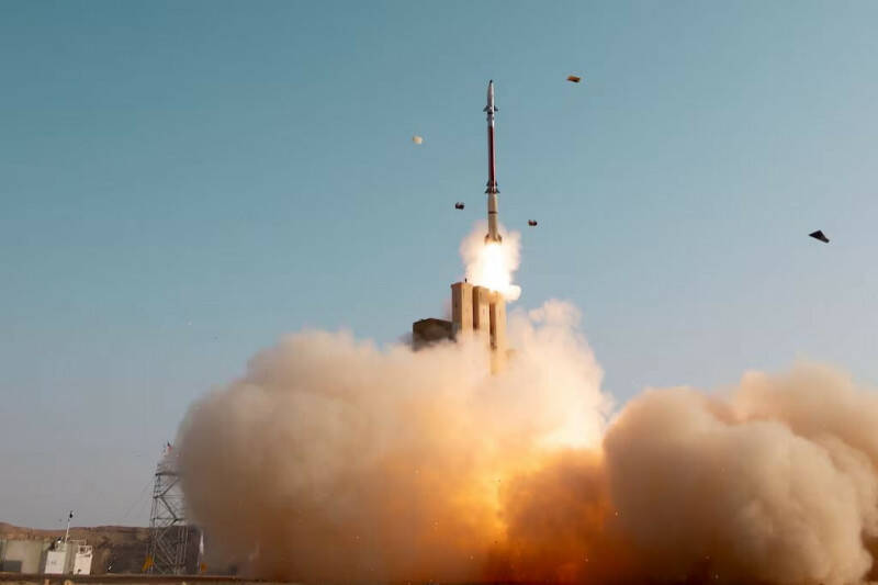 以色列「大衛彈弓」（David’s Sling）防禦系統過去實彈試射的畫面。（圖：以色列國防部）