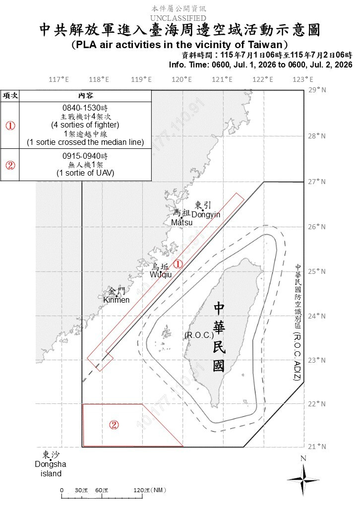 中國11軍機艦、5公務船擾台 國軍嚴密監控應處
