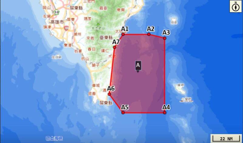 陸軍將在下週於屏東滿州外海進行代號為「神弓、神鷹」的精準飛彈射擊操演。（圖：取自政府部門射擊通報）。