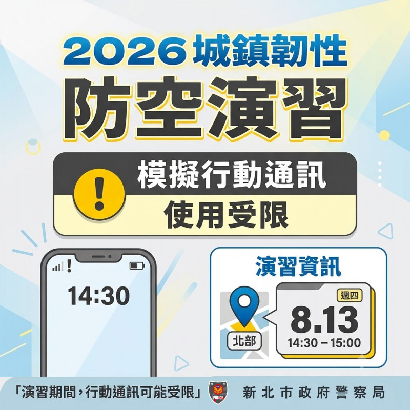 北部縣市城鎮韌性演習「網路降速」 真實度拉滿 警報中違規祭重罰