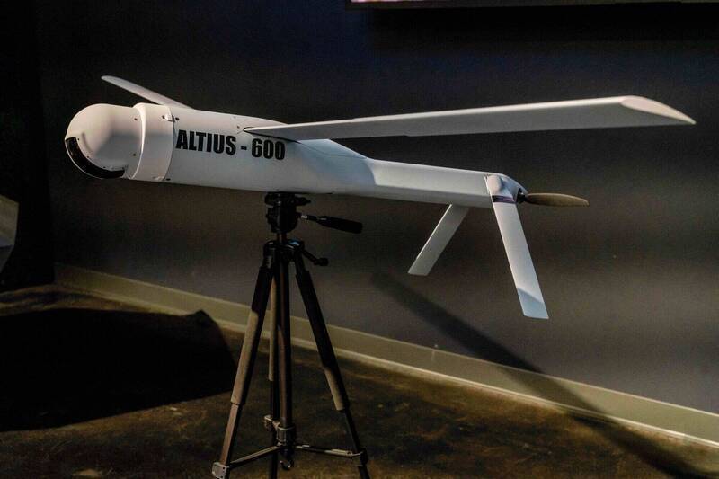 我國採購Altius-600M型反裝甲型無人機291架，已經全數獲裝，圖為Altius-600無人機。（彭博檔案照）
