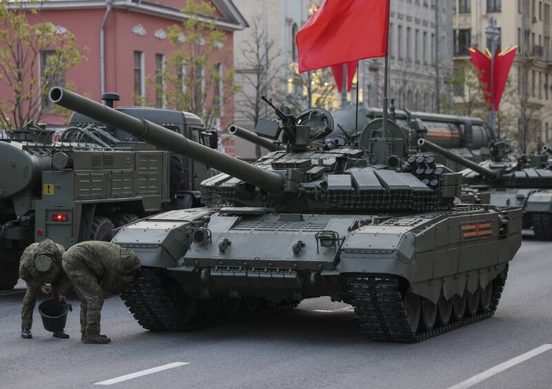俄羅斯T-72戰車。（歐新社檔案照）
