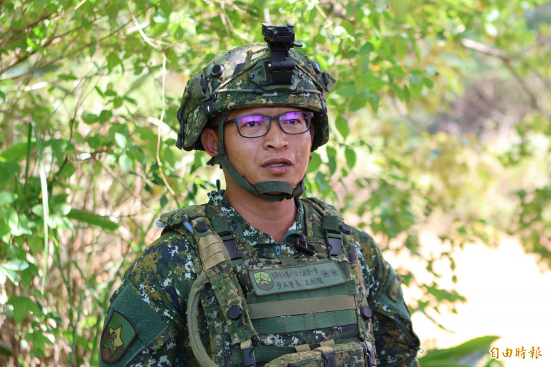 陸軍109旅步一營營長王杉隴中校受訪。（記者方瑋立攝）