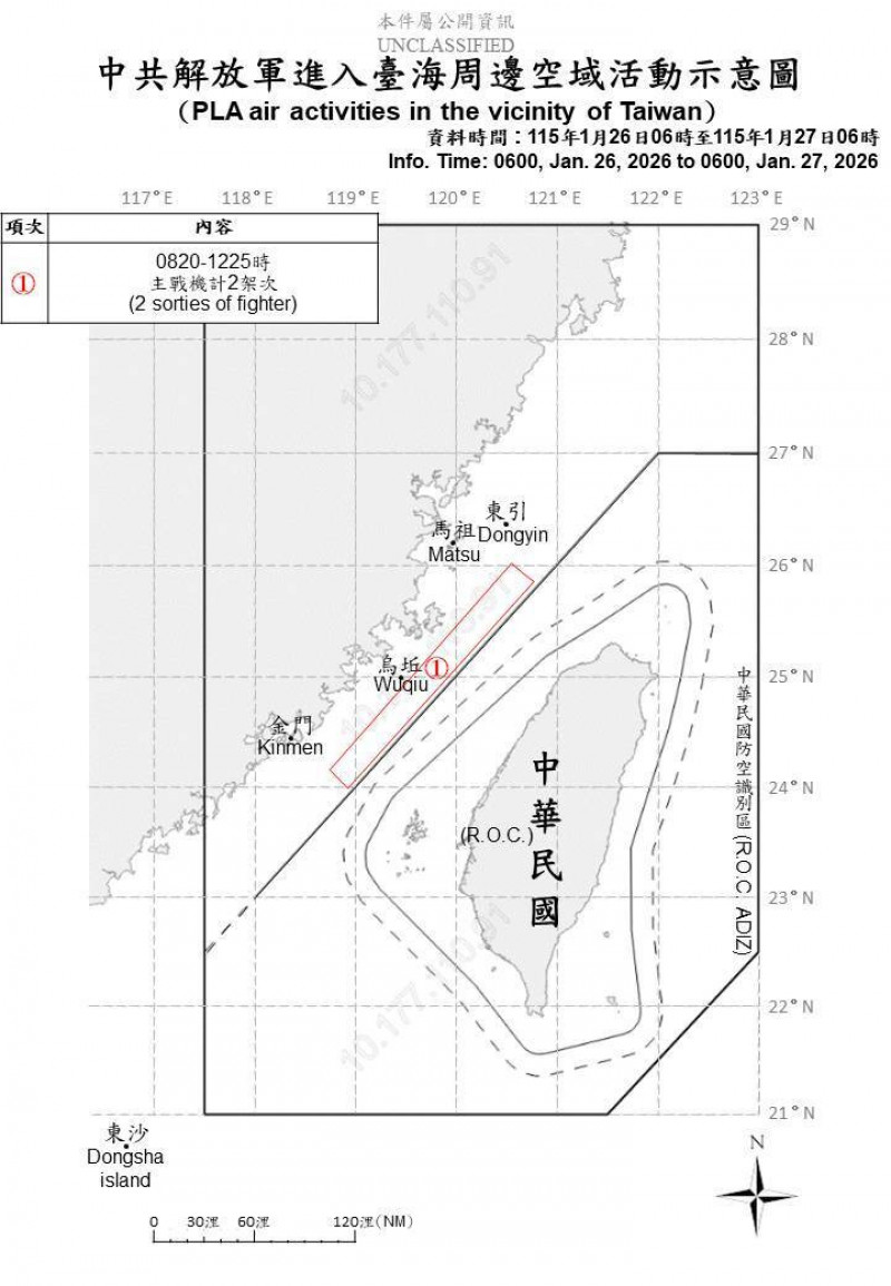 中國2機5艦擾台 國軍嚴密監控