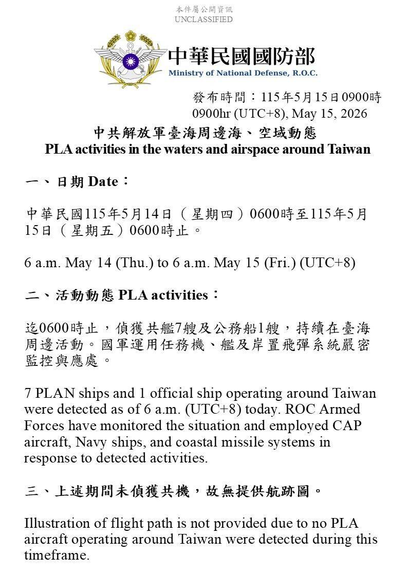 不甩川習會 中共7軍艦、1公務船續擾台