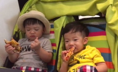 （影音）Pizza初體驗！翔翔幸福   飛飛嫌棄