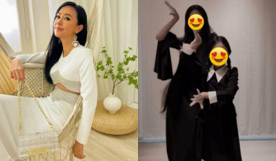 關穎母女化身「阿達一族」尬舞美翻 超凹身材掀萬人關注