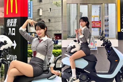 李多慧被直擊「獨自騎車點得來速」！超短窄裙包不住蜜大腿