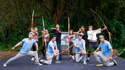胡宇威首度挑戰射箭！小煜手抖灌顏料水  林莎神射震撼全場