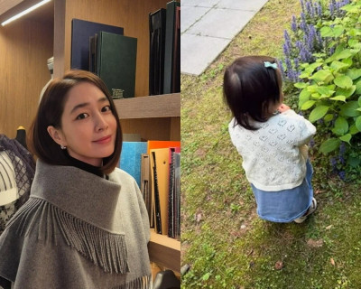 韓影帝2歲女兒「可愛背影」曝 超正母親藏育兒艱辛