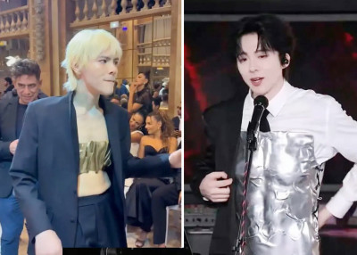 傻眼 向佐巴黎「金屬抹胸」掀熱議 劉宇寧「錫紙抹胸」輸慘了
