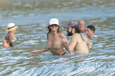 名模「碗公奶」失守大解放！老公大方不怕看