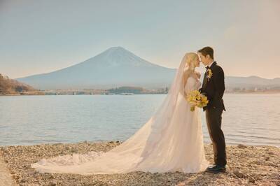 Lulu深V婚紗甜勾陳漢典 富士山前互許終身藏 「催淚寓意」