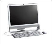 Sony的Vaio JS系列，外觀走極簡風，鍵盤不使用時可收納在螢幕下方，相當節省桌面空間。