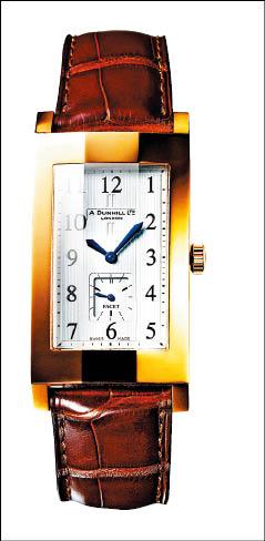 Alfred Dunhill剛在台上市的「Facet」腕錶，造型纖細優雅，344,000元。（Alfred Dunhill提供）