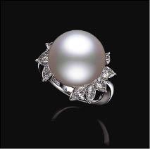 Mikimoto南洋珠鑽石頂級珠寶戒指，1,500,000元。