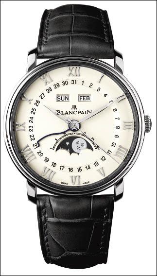 寶鉑Villeret系列全日曆月相腕錶，參考價476,000元。