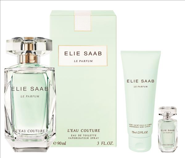 ELIE SAAB高級訂製系列 綠光精靈超值組 原價4,550元，特價3,450元，76折含綠光精靈淡香水90ml、渼體乳75ml、隨身小香7.5ml。