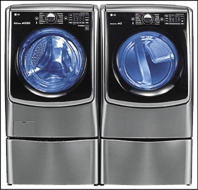 LG TWIN Wash雙槽洗衣機，底部另外再設置了一個迷你洗衣機。