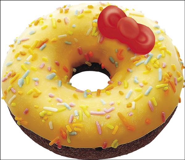 Mister Donut Hello Kitty香蕉巧克力多拿滋，每個參考價40元。