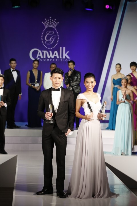 2015凱渥夢幻之星總決賽最佳網路人氣獎（男）余建億（女）尤心妤。（凱渥提供）