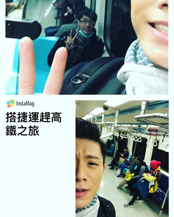 當韋禮安趕搭捷運時,車廂內乘客全都在低頭滑手機,只有一位幸運兒發現他。(圖擷取自韋禮安臉書粉絲專頁) 當韋禮安趕搭捷運時,車廂內乘客全都在低頭滑手機,只有一位幸運兒發現他。(圖擷取自韋禮安臉書粉絲專頁)