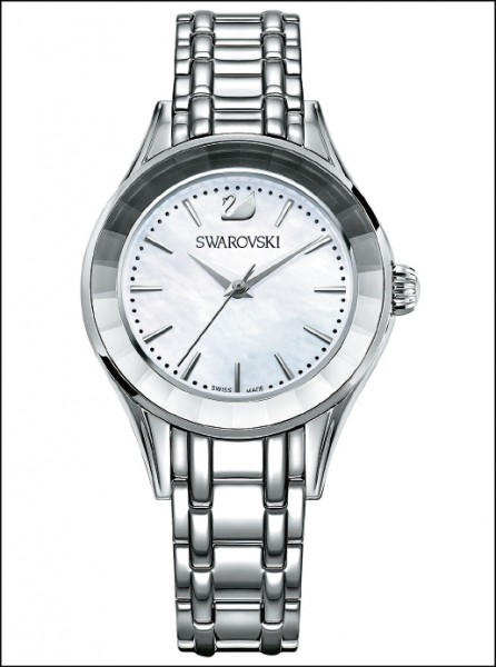 Swarovski Alegria系列精鋼錶款，14,900 元。另有玫瑰金色、黃金色及黑色款式。