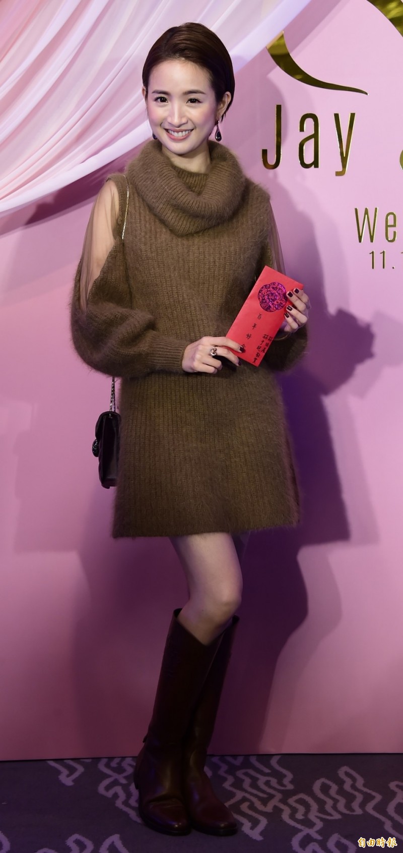 林依晨出席楊千霈婚禮。（記者潘少棠攝）