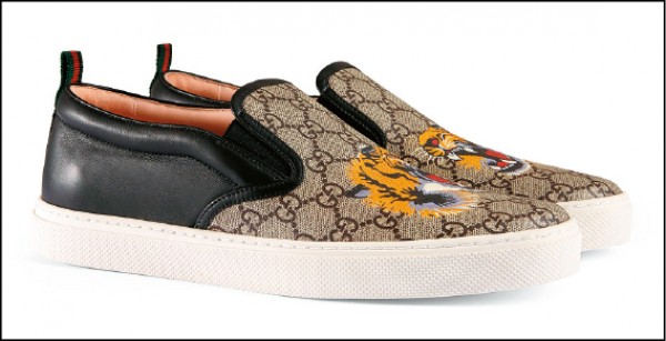 Gucci Dublin老虎印花休閒鞋，20,700元。