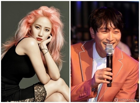 「Wonder Girls」譽恩（左）及前「2AM」成員鄭珍雲（右），4月終結3年戀情。（翻攝自韓聯社）