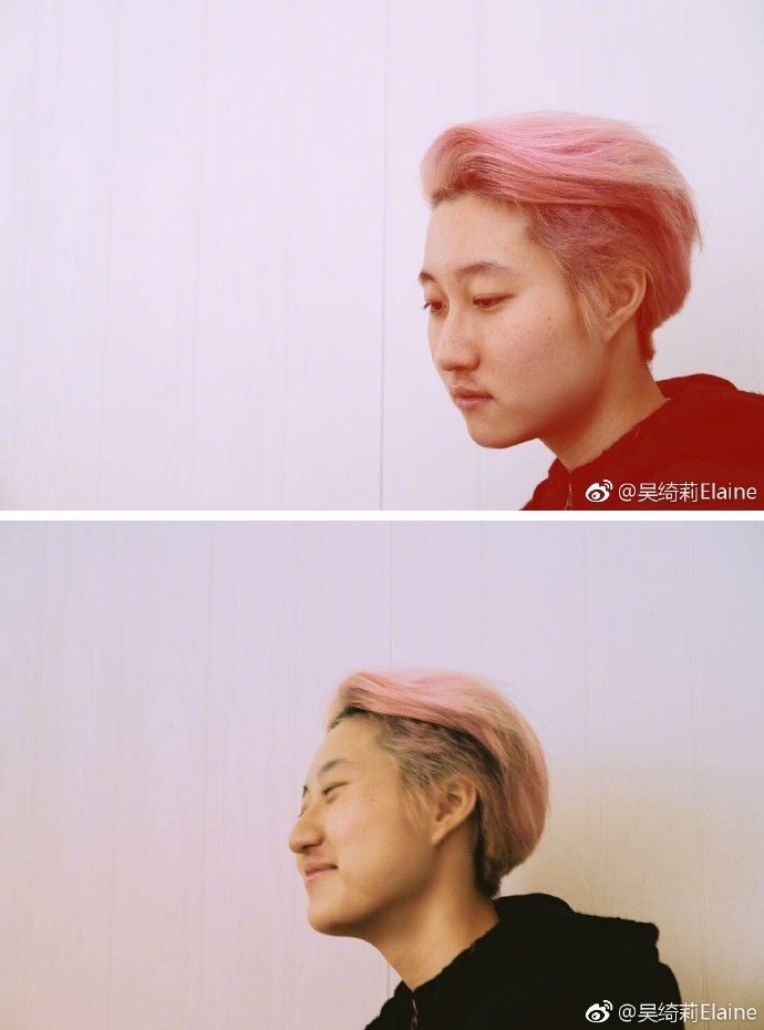 吳綺莉看到女兒吳卓林笑得如此開心，心裡充滿感慨。（翻攝自微博）