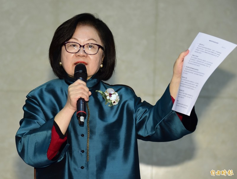 華視董事長陳郁秀列七宗罪踢走郭建宏。（記者潘少棠攝）