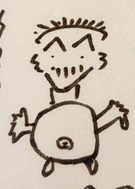 江宏傑畫女兒。（翻攝自福原愛臉書）